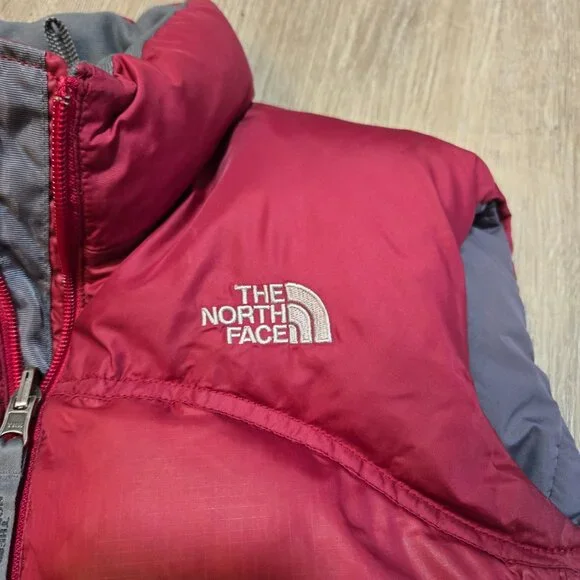 The North Face Girl's Size Large Down Maroon Gray Series 600